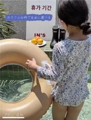 キッズ 水着 女の子 子供 ワンピース水着  かわいい 子供用 キッズ水着 子供水着 ガールズ ワンピース 長袖 スイムウエア プール フリル 幼稚園 保育園 小学生 日焼け止め 海HZQ1612