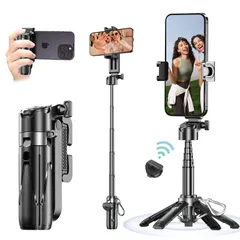 Seeshopo 自撮り棒 多機能スマホグリップ 【2025極上の新設計・業界超ミニ・四脚安定モデル】スマホスタンド 安定性アップ じどり棒 iphone&android対応 4.7-7インチ多機種対応 スマホ 三脚 コンパクト 軽量 セルカ棒 折りたたみ式