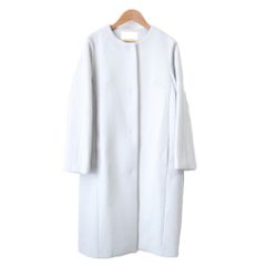 美品 21AW ANAYI アナイ ウール ノーカラーロングコート 38