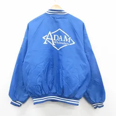 XL/古着 長袖 ナイロン ジャケット メンズ 80s ADAM ラグラン 青 ブルー 内側キルティング 24oct30 中古 アウター ウインドブレーカー