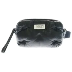 Maison Margiela 1 (メゾンマルジェラ) グラムスラム カメラバッグ クラッチバッグ セカンドバッグ カレンダータグ ブラック シルバー金具 レザー SB1WB0006