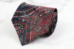 ジバンシィ ブランド ネクタイ 総柄 ペイズリー 幾何学模様 シルク アメリカ製 PO  メンズ ネイビー GIVENCHY 【中古】