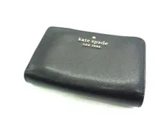 ■美品■ kate spade ケイトスペード レザー 二つ折り 財布 ウォレット 札入れ 小銭入れ ブラック系 DG7956