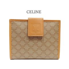 M5/027 CELINE セリーヌ 二つ折りコンパクト財布 マカダム柄 がま口