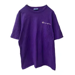 Champion 半袖 ロゴTシャツ M パープル チャンピオン クルーネック ブランドロゴ スポーティー 古着卸 アメリカ仕入 a706-5842
