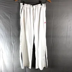 アディダス adidas パンツ ジャージ ブランドロゴ刺繍 ウエストゴム サイドポケット ストレート 白 Mサイズ 2025081400127