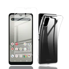 【1枚セットガラスフィルム+1個ケース TPU】対応 AQUOS wish 3 SH-53D A302SH 用の 強化ガラスフィルム AQUOS wish3 液晶保護フィルム 採用 高透過率 薄型 硬度9H 飛散防止処理 AQUOS wish3 専用クリア ソ