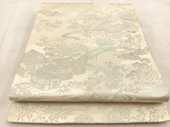 平和屋着物◎六通柄袋帯　御所解文　銀糸　正絹　逸品　BAAV4150ycのサムネイル