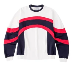 【新品】エレッセ(ellesse) ユニセックス カラーブロッククルーネック スノーホワイト×ネイビー EH39306K-WNのサムネイル