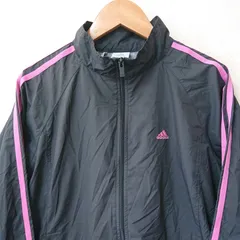 (^w^)b adidas アディダス トラック ジャケット ウィンドブレーカー ジップアップ スポーツ トレーニング 運動 ランニング ウォーキング ジム サイドライン 3ストライプ ジャージ メッシュ clima365 ブラック系 黒 レディース サイズL