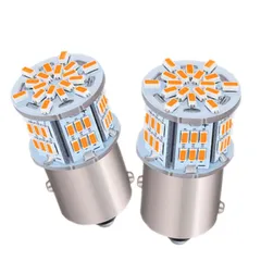 新品 12V-24V S25 シングル球 超高輝度LED アンバー ピン角150度 （PY21W 1156 G18 BAU15S) 54連 LEDバルブ 3014SMD 汎用 車用トラック用品 サイドマーカー ウインカー バックランプ ポジション LED ライ