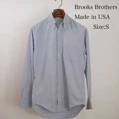 USA製【S】Brooks Brothers（ブルックスブラザーズ）アメリカ製 Oxford ボタンダウンシャツ Size:S Col:Blue x White ストライプ