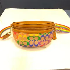 M9　COACHボディバッグ　未使用品　マルチカラー/シグネチャー　２way ウエストバッグ