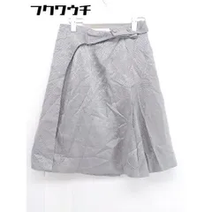 ◇ ADOLFO DOMINGUEZ アドルフォドミンゲス シルク混 バックジップ 膝丈 スカート サイズ38 グレー レディース  【中古】 【1106140008254】