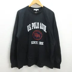 H■ユーエスポロアッスン/U.S. POLO ASSN オーバーサイズ ロングスリーブTシャツ【L】黒/MENS■55【中古】