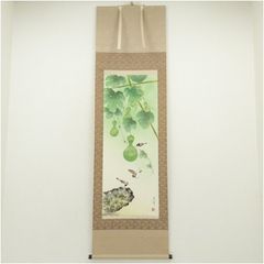K259 小原蝶園「六瓢息災」 掛軸 日本画 絹本 共箱 - メルカリ