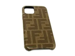 レア美品✨ FENDI フェンディ ケース レザー ダークブラウン FFダイヤモンド ジップカードケース レザー ブラウン | Fendi