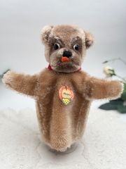 送料無料★シュタイフ★Hand-Mopsy Dog 17cm オールID's完品★モプシードッグのハンドパペット/犬/いぬ★ビンテージ★Steiff