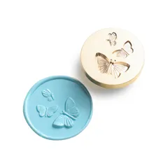 【新着商品】(蝶の夢) 交換真鍮ヘッド スタンプ シーリングワックス ワックスシールスタンプ ヘッド シーリングスタンプ WXVOVXW