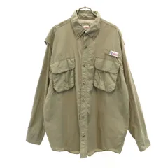 ALL-AMERICAN FISHERMAN オールアメリカン フィッシャーマン 長袖 フィッシング シャツ L オリーブ メンズ 古着