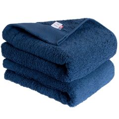 【特価商品】日本製 速乾 FuwaKaru 吸水 2枚セット 軽量 バスタオル 厚手 今治タオル 綿100％ トランパラン (ネイビー)