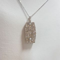 プレートネックレス　ダイヤモンド0.8ct　45cm調整可