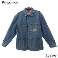 Supreme シュプリーム 18AW Diamond Stitch Denim Chore Coat カバーオール Lサイズ デニム メンズ 中古