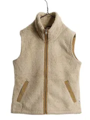 【お得なクーポン配布中!】 US企画 ノースフェイス ス フリース ベスト レディース S / The North Face ハイ パイル 毛長 ボア フルジップ アウトドア ベージュ 前開き