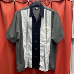 schott リヨセル2トーン半袖シャツ 黒 Lサイズ ショットオープンカラー