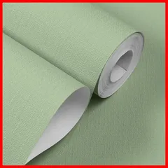 【最短発送】壁紙シール 40cm x 10m (一巻) のり付き はがせる おしゃれ 壁紙の上から張るリメイクシート 剥がせる 防水 耐熱 賃貸 カッティングシート 部屋用 リビングルーム キッチン装飾 (ソフトグリーン)