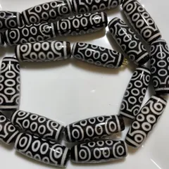 158 二十一眼天珠　天眼石ブラック　10*28~30mm 10個のサムネイル