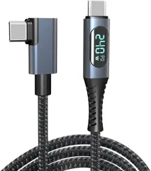 【PD急速充電 240W Thunderbolt 3 対応 出力スクリーン表示】Type-C to Type-Cケーブル 1.2m USB4 充電ケーブル 48V/5A/40Gbps高速データ転送/8K@60Hz映像出力  (L字型1.2m)