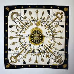 中古】CHANEL シャネル ココマーク スカーフ シルク マルチカラー  