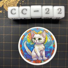 방수 스티커 고양이 스테인드 글라스 스타일 일러스트 멋진 CC-22