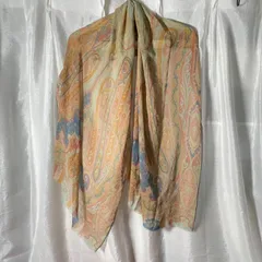 ETRO エトロ シフォン生地 ペイズリー柄 シルクストールのサムネイル