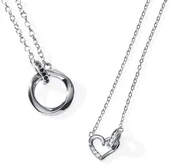 felicitations ペアネックレス カップル プレゼント ステンレス ジュエリー メンズ レディース BR-J069 ハート MSB＆LSW( MSB＆LSW)