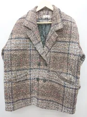 ◇ Ambre Neige アンブルネージュ ツイード ビックシルエット 長袖 ジャケット サイズF ブラウン マルチ レディース P  【1407260004127】