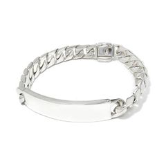 極美品 TIFFANY&Co ティファニー T&CO メンズ ID プレート ラージ 重量52.4g 喜平チェーン シルバー925 ブレスレット バングル 47241