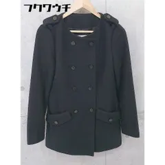 ■ GAP ギャップ ウール ダブル ノーカラー コート サイズS ネイビー レディース  【1103160006369】