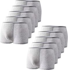 RONGUI Men's Disposable Underwear, Boxer Briefs, 10-Pack, Travel Underwear, 100% Cotton (Gray, 4XL)