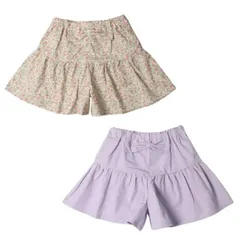 子供服 キュロット スカート ショートパンツ キッズ ボトムス こども 女の子 ストレッチ かわいい シンプル おしゃれ 保育園 幼稚園 無地