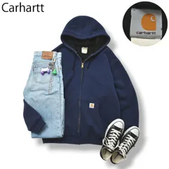 ばぐな カーハートジップパーカーy2k刺繍ロゴネイビー鬼フェード企業系 Carharttカーハートジップパーカーy2k刺繍ロゴネイビー鬼
