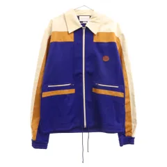 GUCCI (グッチ) Technical Jersey Zip-Up Jacket テクニカルジャージージップアップジャケット レザーロゴパッチトラックジャケット ネイビー 625335 XJCNSのサムネイル