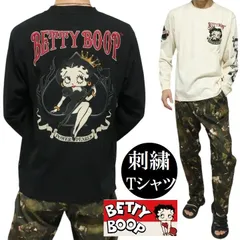 ベティーブープ ベティブープ コラボ Tシャツ/ロンT 長袖 刺繍 BETTY BOOP クイーン/王冠/スペード キャラクター メンズ/レディース/ユニセックス ブラック/ナチュラル サイズM-L-XL-XXL BBN-2511 ネバーマインド