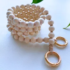 SANDY☆1本タイプ☆ウッド ビーズ スマホ ショルダー ストラップ 軽量 天然 木 製 ウォレット チェーン キーチェーン バッグ チェーン キーホルダー 携帯 ショルダー 斜め掛け 木のビーズ ストラップ メガネストラップ ペット リード KASUGAR