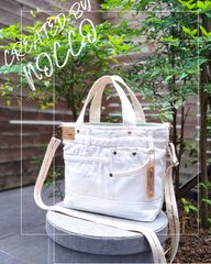 No.576【DENIM✖️両面使える❤️Knit pocket丸底バケツ型BAG No.576【DENIM✖️両面使える❤️Knit pocket丸底バケツ型BAG