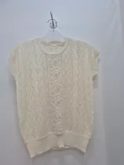 アイボリー レース ニット 半袖 Tシャツカーディガンセット