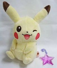 [중고] 봉제 장난감 피카츄 (윙크) I LOVE PIKACHU 가방에 붙어있는 봉제 인형 [포켓 몬스터]