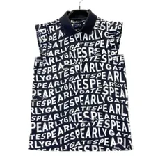 サイズ：00 PEARLY GATES パーリーゲイツ  半袖ポロシャツ ロゴ 総柄 ネイビー系 [240101493400] ゴルフウェア レディース ストスト