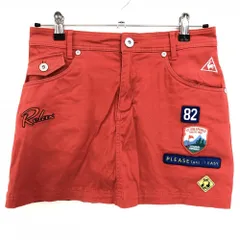 ルコック スカート レッド 複数ワッペン レディース 9 ゴルフウェア le coq sportif